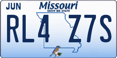 MO license plate RL4Z7S