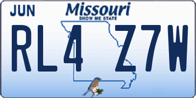 MO license plate RL4Z7W