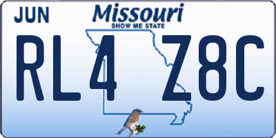 MO license plate RL4Z8C