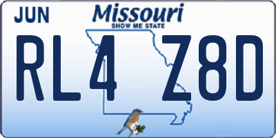 MO license plate RL4Z8D