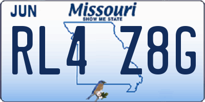 MO license plate RL4Z8G
