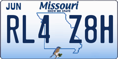MO license plate RL4Z8H