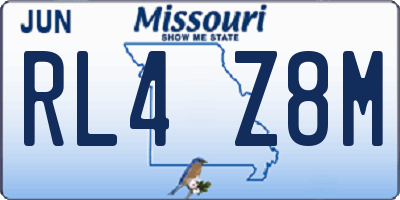 MO license plate RL4Z8M