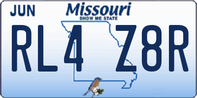 MO license plate RL4Z8R