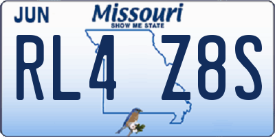MO license plate RL4Z8S