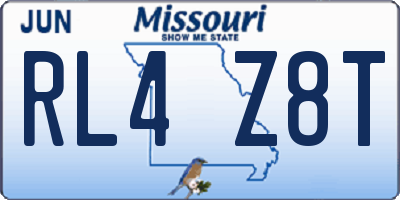 MO license plate RL4Z8T