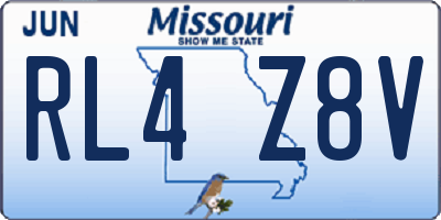 MO license plate RL4Z8V