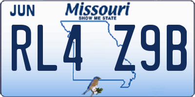 MO license plate RL4Z9B