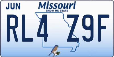 MO license plate RL4Z9F