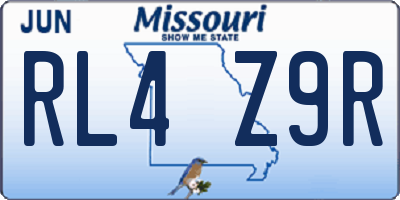 MO license plate RL4Z9R