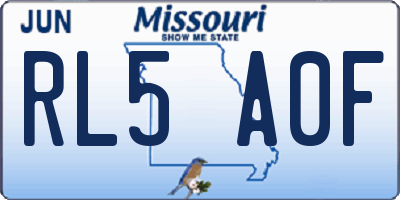 MO license plate RL5A0F