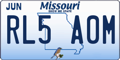 MO license plate RL5A0M