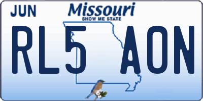 MO license plate RL5A0N