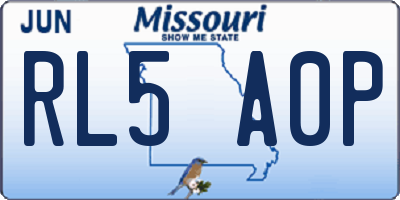 MO license plate RL5A0P