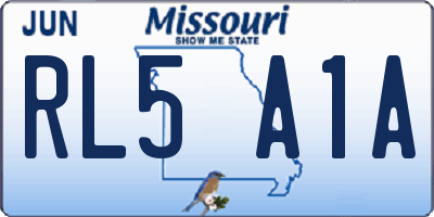 MO license plate RL5A1A