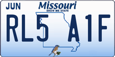 MO license plate RL5A1F