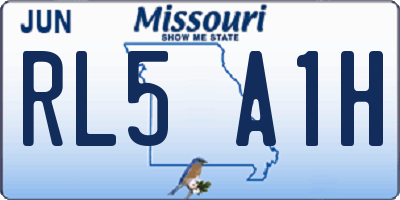 MO license plate RL5A1H