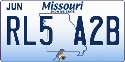 MO license plate RL5A2B