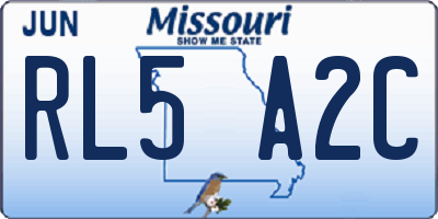 MO license plate RL5A2C