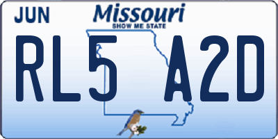 MO license plate RL5A2D