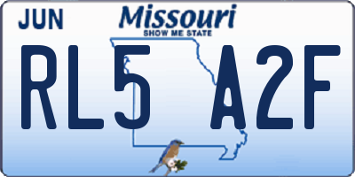 MO license plate RL5A2F