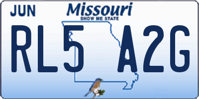 MO license plate RL5A2G
