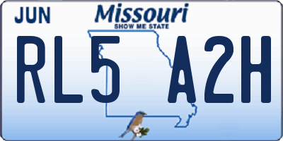 MO license plate RL5A2H