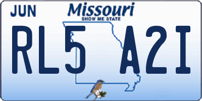 MO license plate RL5A2I