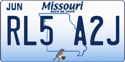 MO license plate RL5A2J