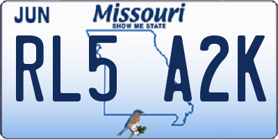 MO license plate RL5A2K