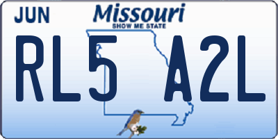 MO license plate RL5A2L