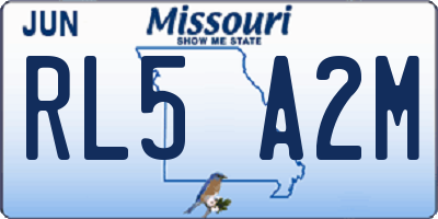 MO license plate RL5A2M