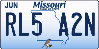 MO license plate RL5A2N