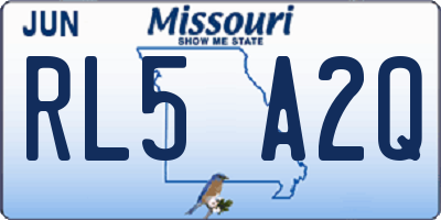 MO license plate RL5A2Q