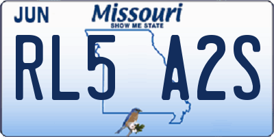 MO license plate RL5A2S