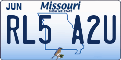 MO license plate RL5A2U