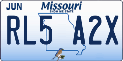 MO license plate RL5A2X