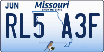 MO license plate RL5A3F