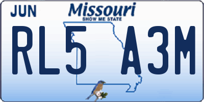 MO license plate RL5A3M