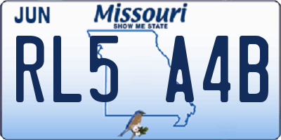 MO license plate RL5A4B