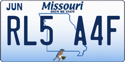 MO license plate RL5A4F
