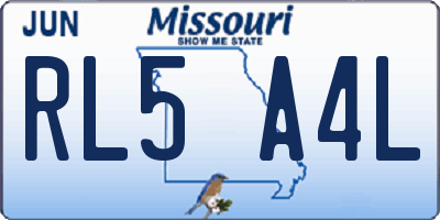 MO license plate RL5A4L