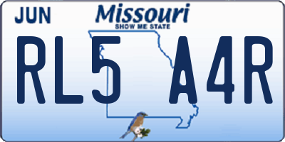 MO license plate RL5A4R
