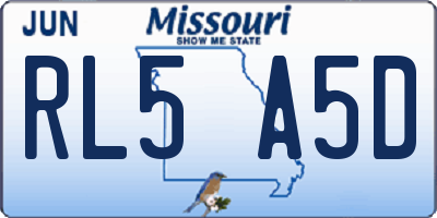 MO license plate RL5A5D