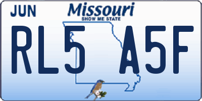 MO license plate RL5A5F