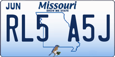 MO license plate RL5A5J