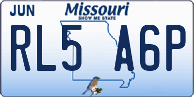 MO license plate RL5A6P