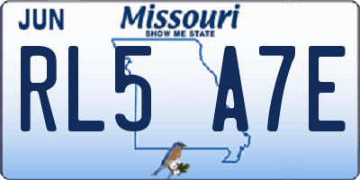 MO license plate RL5A7E
