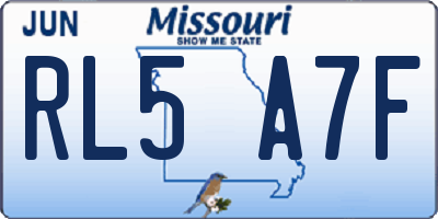 MO license plate RL5A7F
