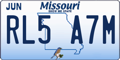 MO license plate RL5A7M